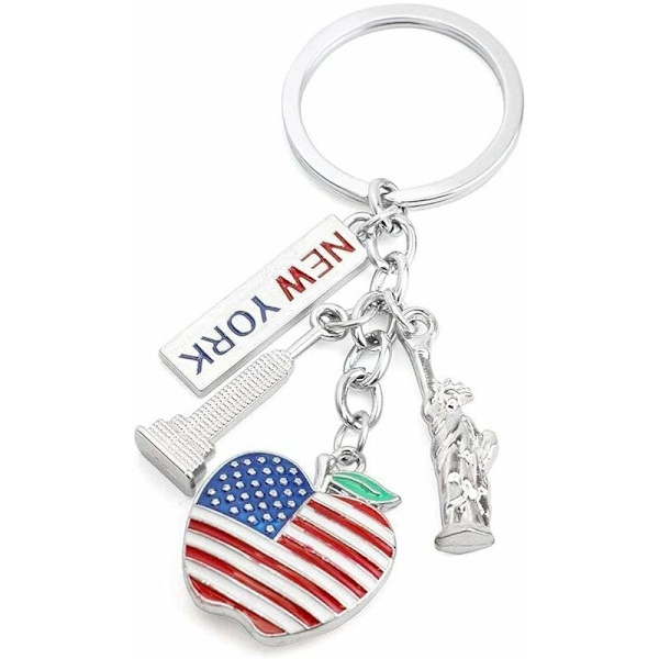 New York Frihedsgudinden Nøglering Jeg Elsker New York Souvenir Nøglering