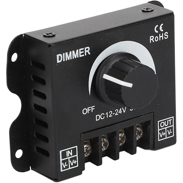 Enkelkanals LED-dimmer Trinnløs dimming Utmerket varmespredning LED-lysstripe dimmer DC 12‑24V