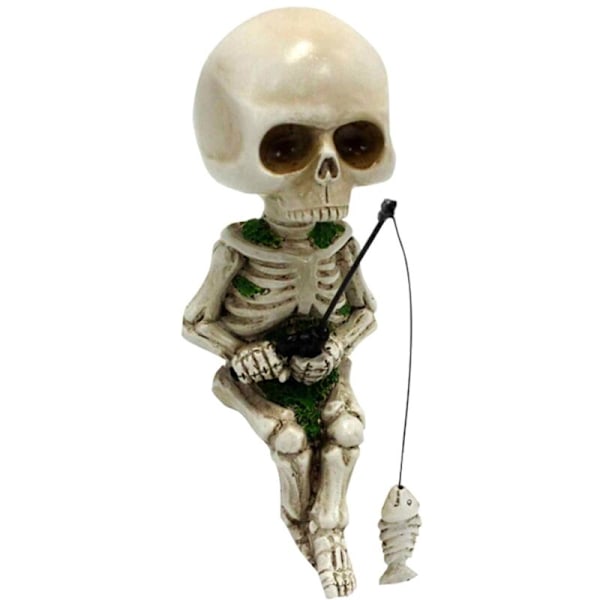 Mini Skeletfigurer til Hjemmeindretning, Små Skeletdekorationer i Resin, Spøghus Kunsthåndværk Rekvisitter, Festartikler