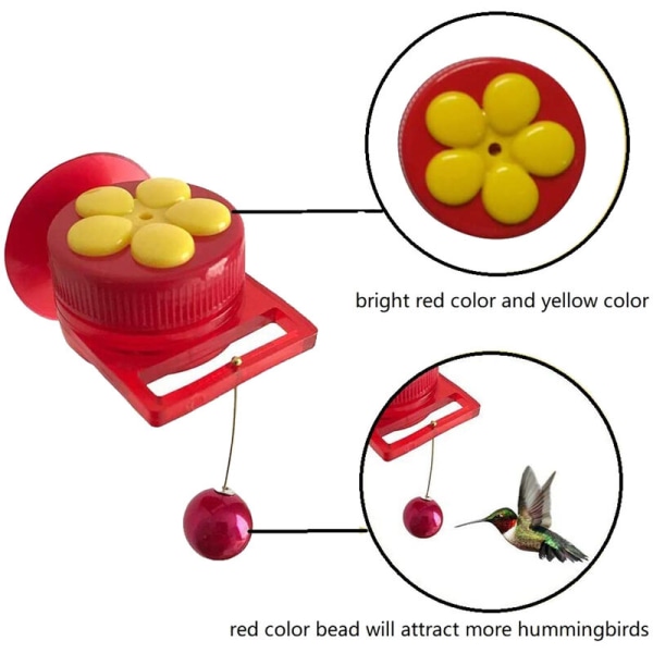 6 stk. bærbare fuglefodere med sugekop, multifunktionel mini fuglefoder med rengøringsbørste til vinduer udendørs