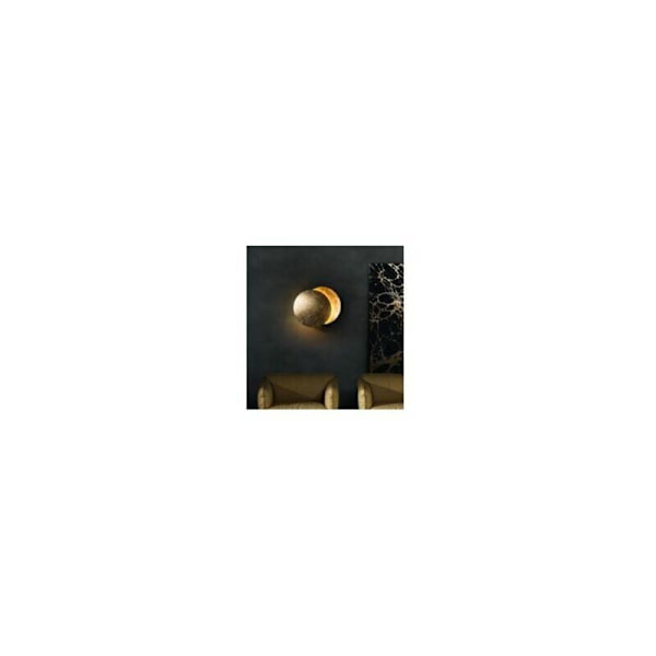Messing Varm Lys 5W Soveværelse Sengelampe Væglampe Soveværelse Månelampe Solformørkelse Gang Trappe Lampe, 20cm