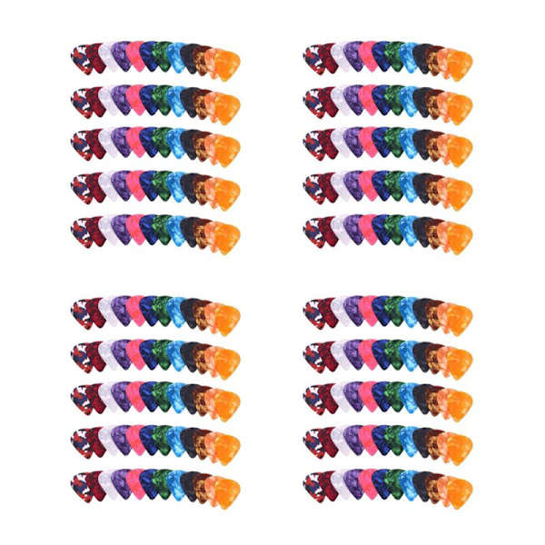 240-pack Färgglada Abstrakta Gitarrplock, Unik Present för Bas, Elektrisk och Akustisk Gitarr, Inkluderar 0,46 mm, 0,71 mm och 0,96 mm