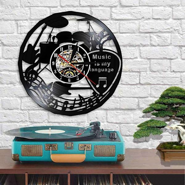 Musik, Gitarr, Vinylklocka, Hobby, Väggdekor, Rock, Musik, Modern Konst, Handgjord Present, Unik Design, Band, DJ, Heminredning, Pop, Present Idé För Kvinnor