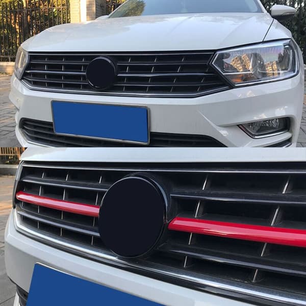 For 2016 2017 2018 Bil Bumper Grill Trim Dæksel Strip Dekoration Glans Sort