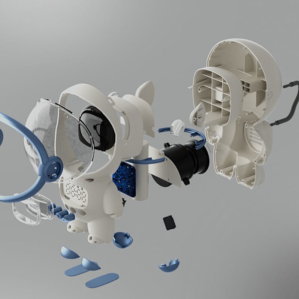Astronaut Speaker AI Intelligent Voice Bluetooth Højttaler Ur Lille Natlys Fødselsdagsgave Hvid