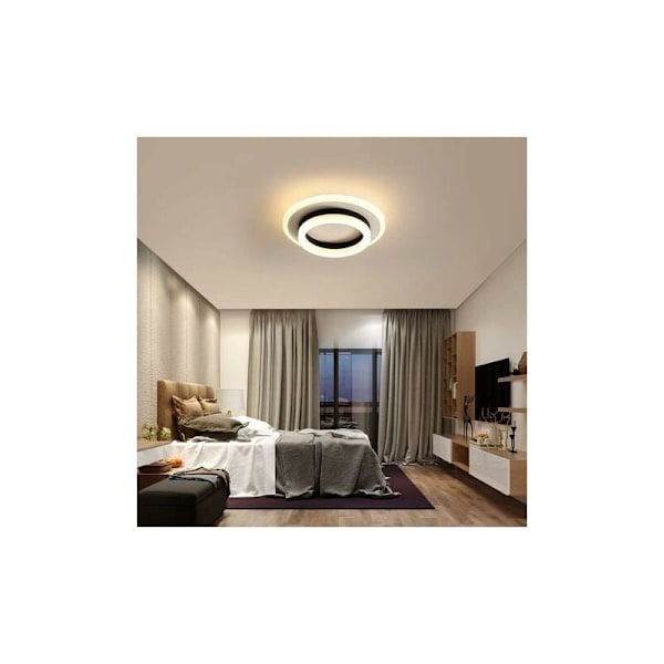 Moderne LED Loftlampe 20W med Fjernbetjening, Dæmpbar Rund Nikkel Loftlampe til Soveværelse, Køkken, Gang, Natlystilstand, 3000K