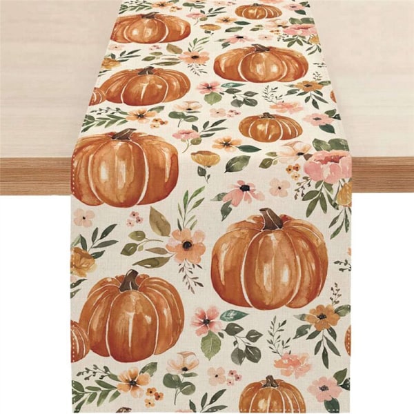 2 st. Höstpumpa Bordstabletter, Thanksgiving Höstblommiga Vägar för Kök, Café eller Inomhus och Utomhus