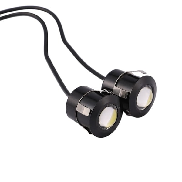 2 stk LED Eagle Eye Backup Fog Kørelys til Bil, Motorcykel, 9W Hvidt Lys, Sort