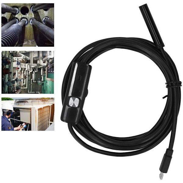 Industriell USB-endoskop med 6 LED-lampor, 7 mm sondrörinspektionskamera, IP67 vattentät, 2 meter/6,6 fot