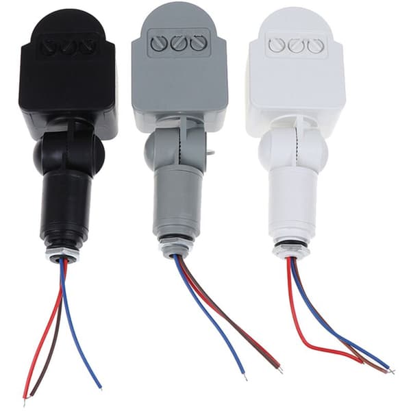 LED Rörelsesensor 220V Automatisk PIR Infraröd Rörelsesensor Vägg Timer Utomhus 12V Sensor Ljusströmbrytare, Vit