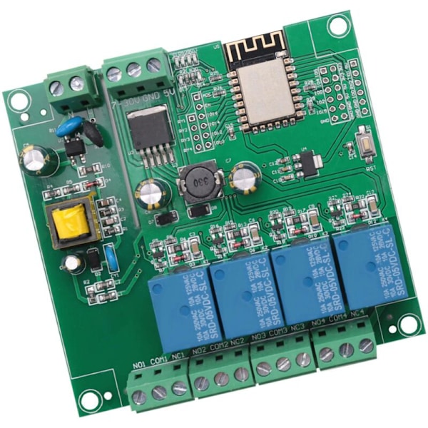 ESP8266 4-kanals WIFI-relämodul ESP-12F Wifi-utvecklingskort för 5V/8-80V strömförsörjning