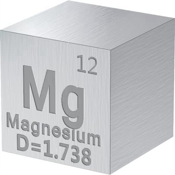 10 stk. metalliske elementkvadrater - tetthetskube sett for periodiske system for elementsamling - (0,39 tommer/10 mm)