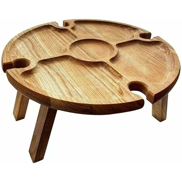 Puinen taitettava ulkopiknikpöytä, taitettava viinipöytä ja kannettava piknikpöytä, puinen minipiknikpöytä, ulkoviinilasiteline