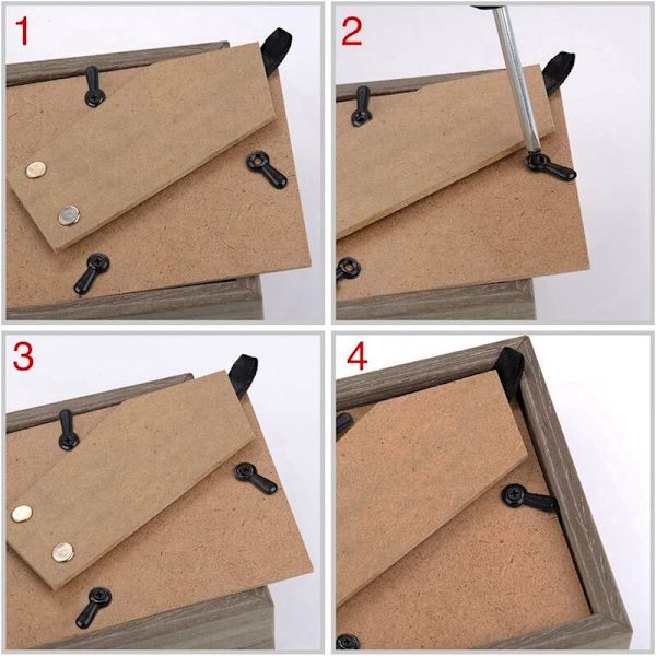 Bilde Ramme Vrid Knapp Festemidler Sett, 100 PCS Bilde Ramme Brakett Klips Bilde Ramme Maskinvare Klips