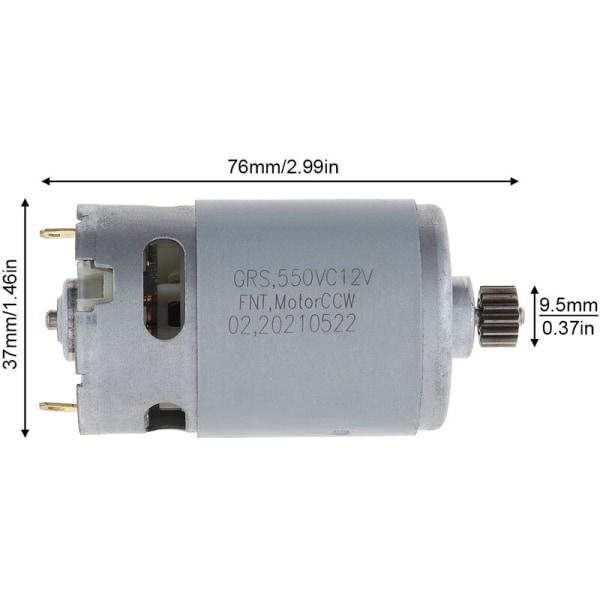 GRS550VC 14 Tänder DC-Motor 21500-29000 RPM DC 12V Litium Borrmotor för Laddbar Elektrisk Skruvdragare