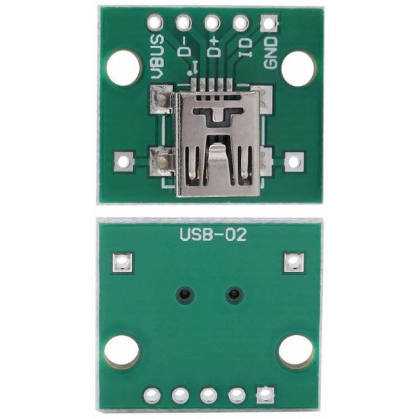 10 st DIP-kontaktkonverteringsadapter Mini USB till DIP-adapter USB Breakout-kort 5P för 2,54 mm PCB-kort DIY USB-strömförsörjning