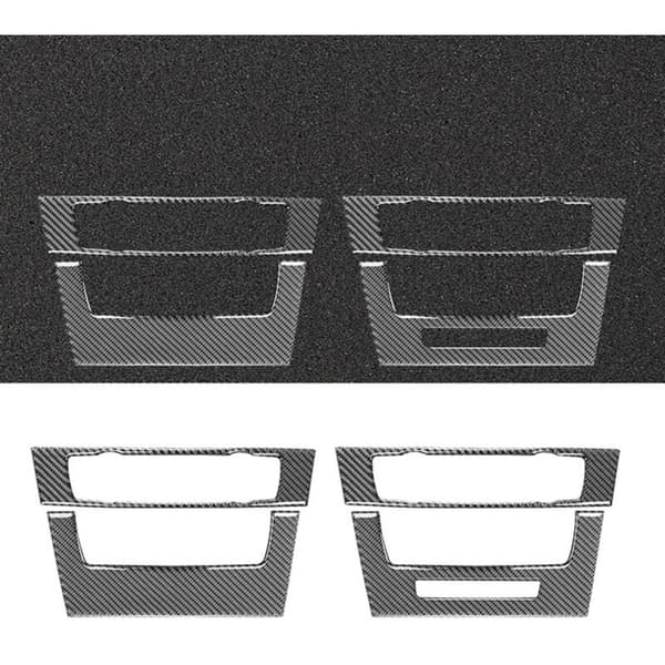 Car Fiber Air Conditioning CD Panel Sticker Cover Trim Decal for 3 Series E90 E92 E93 2005-2012 Tilbehør, A