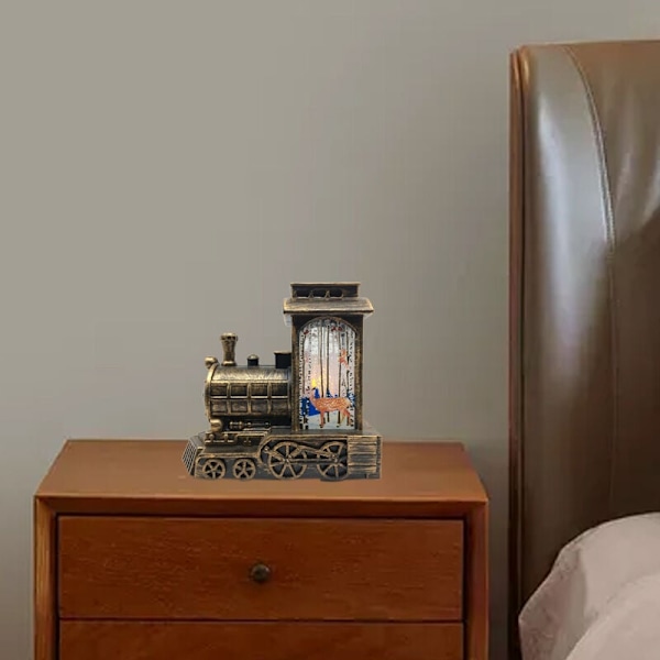 Jul Lokomotiv Ljus Vindlykta Retro LED Lysande Nattljus Nattljus Heminredning Prydnader Gåvor B
