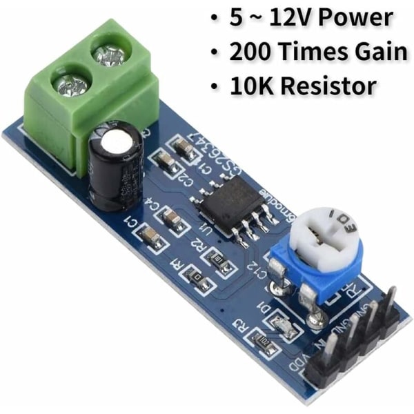 5 stk. LM386 lydforstærkermodul, 512V, 200 forstærkning, LM386 lydforstærker, stereo lydforstærkermodul til Arduino LM386, L1P8