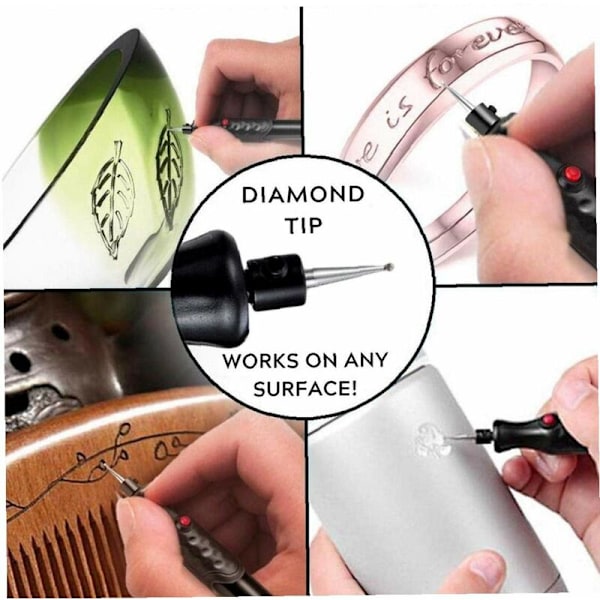 Graverings Pen Elektrisk Graverings Pen Graveringsværktøj Mini Sæt Til Gravering Mejsel Smykker Metal Glas Værktøjer Træskæring Rød Læder