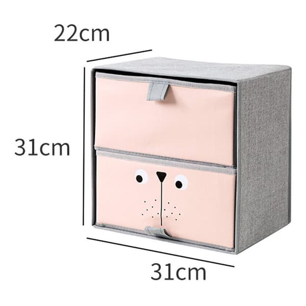 2 Galler Retraktil Tyg Låda Kläder Låda med Lock Non-Woven Fällbar Kläder Underkläder Låda Box (Blå)