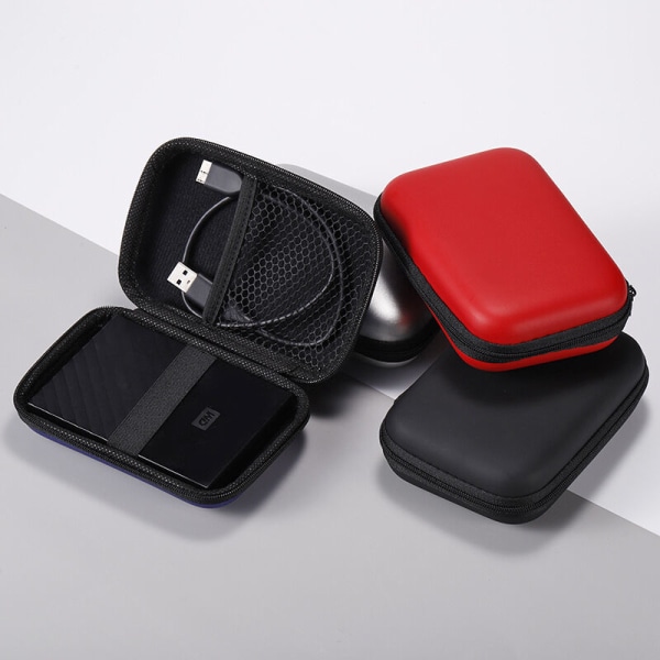 Mini-kuulokkeiden säilytyspussi, matkapuhelimen datakaapeli, laturin säilytyslaatikko, kannettava kuulokemikrofoni, datakaapeli, kolikkopussi, 1 kpl (punainen)