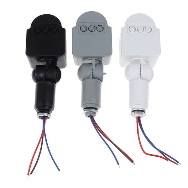 LED bevegelsessensor 220V Automatisk PIR Infrarød bevegelsessensor Veggtimer Utendørs 12V Sensor Lysbryter, Hvit