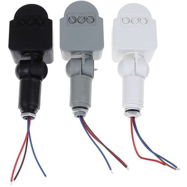 LED Rörelsesensor 220V Automatisk PIR Infraröd Rörelsesensor Vägg Timer Utomhus 12V Sensor Ljusbrytare, Vit