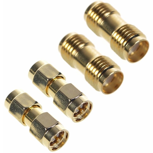 2 Pcs Sma Male To Sma Male Plug 2 Pcs Sma Female To Sma Rf Coaxial Adapter Connector