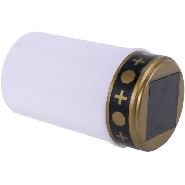 4X Hvite Gravslys for Solcellelys Graver med LED-belysning Lampe 1 stk Serie