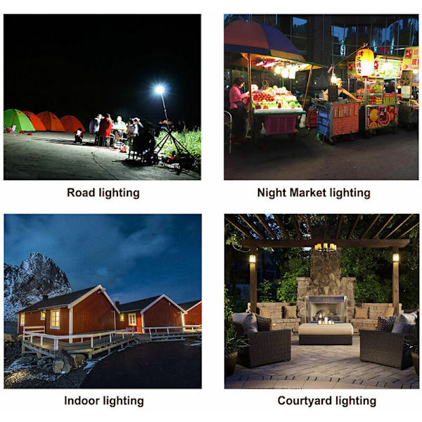 BLS-70-25RC 9W Fjernbetjening + Solcellelampe + Solpanel (Smart Switch, Kold Hvid Lys) LED Lys, til Udendørs, Have, Have