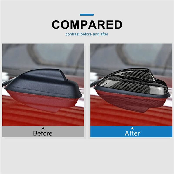 Torrfiber för F55 F56 2013-2020 Tillbehör Bil Takspoiler Antenn Signal Antenner Cover Sticker