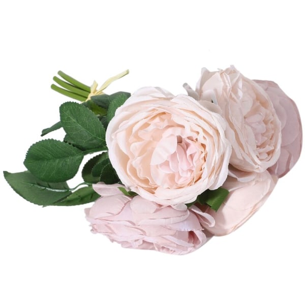 5 Hoveder Silke Rose Kunstig Blomst Flerlags Bryllup Hånd Blomst Buket Hjem Kontor Have Dekoration (Lilla)