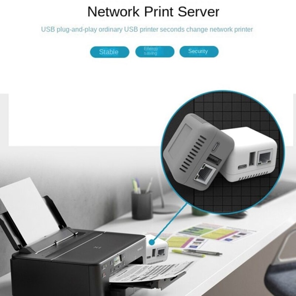 NP330 Mini USB 2.0 Nettverksskriverserver (Nettverksversjon)