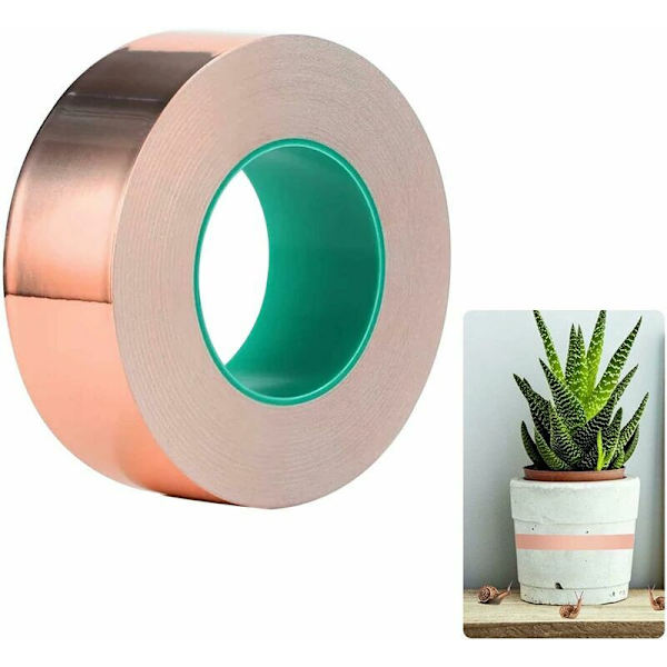20m Kobberfolietape - Snegle- og Sneglereduserende - 30mm Bredt Limtape - for Gitar og EMI-Skjerming, Lodding, Elektriske Reparasjoner