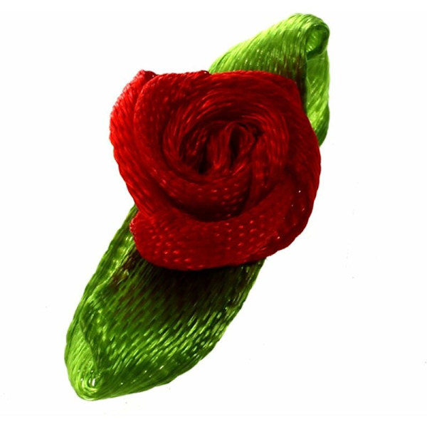 100 st mini satinros blomsterblad bröllopsdekor applikationer sömnad DIY huvudfärg: röd
