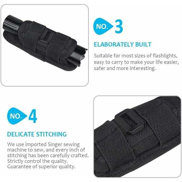 Taktisk 360 Graders Rotationsbar Ficklampa Holster Ficklampa Holster Bältesväska Bärbar Ficklampa Hållare Jakt Belysningstillbehör, Ficklampa Holster 360 Grader