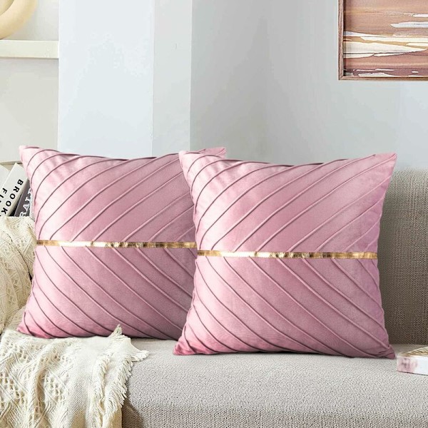 Grå fløyels putetrekk med gyllen firkant dekorativ putevar til stue 45x45 cm myk sofa skjult glidelås luksuriøs for innendørs stol seng hjem