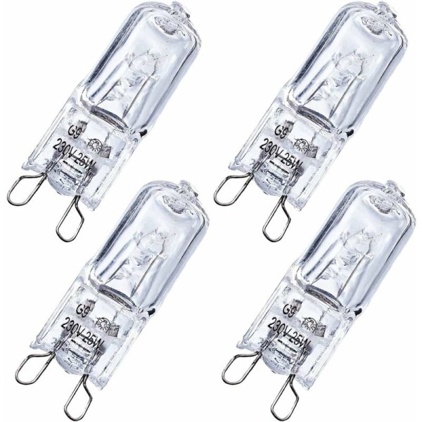 Halogenpære G9 25W, 4 stk.-