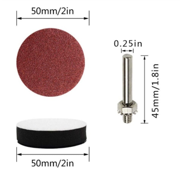 Slipeskive for sander, 100 slipeskiver 50 mm poleringsslipeskive + 1 poleringsslipeskive for drill slipesandpapir korn 80 120 180 240 400 600 800