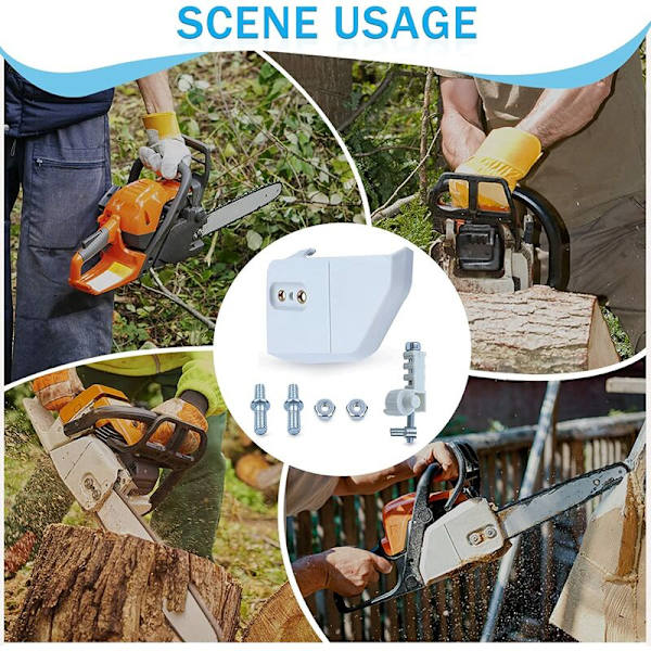 Ketjunkiristin ja rattaan suojus STIHL moottorisahoille MS170 MS180 017 018 MS210 MS230 MS250 021 023 025, ADEFOL Ketjun suojus + Kiristin + Pultti ja