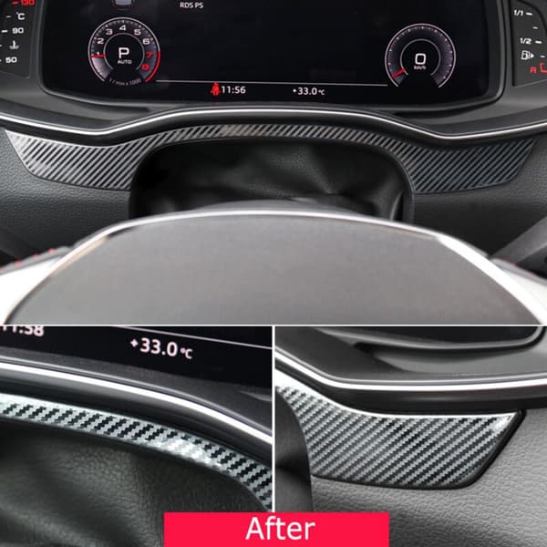 Fiber Dashboard Strips Dekoration Sticker Trim Cover Til - A6 C8 A7 2019-2020 Interiør Tilbehør