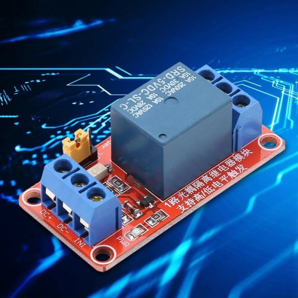 1-kanals relémodul, lavnivåutløserutvidelseskort med optokobler for Arduino (12V)