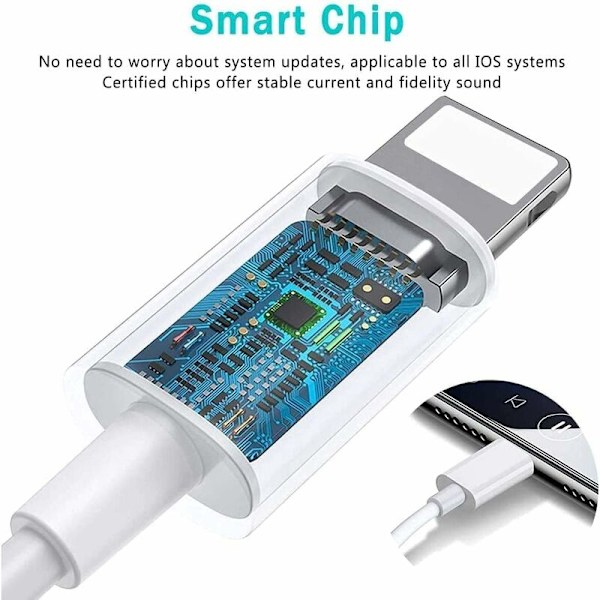 Hörlursadapter för iPhone Adapter till 3,5 mm Jack Aux Audio Hörlurskonverterare Kompatibel med iPhone 13/12/11/XS Max/XS/XR/X/8 Plus/7 Plus/7 Kompatibel