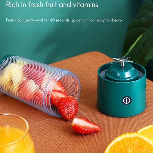 350ML Mini Bärbar Elektrisk Fruktjuicepress USB Laddningsbar Smoothie Maker Blender Maskin Fruktkopp Köksmixer, Rosa