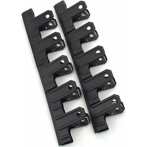 10-pack stora svarta metallklämmor för kontorsmaterial, 62 mm-