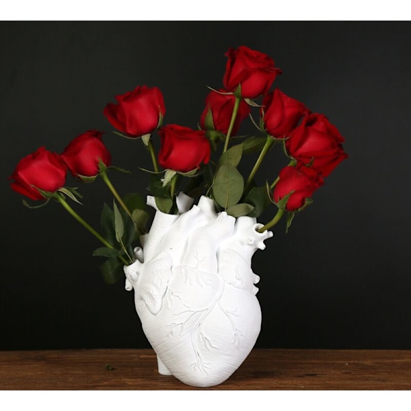 Anatomisk Hjärta Vas, Harts Blomkruka Skulptur Modern Kontor Hem Sovrum Skrivbords Dekorationer