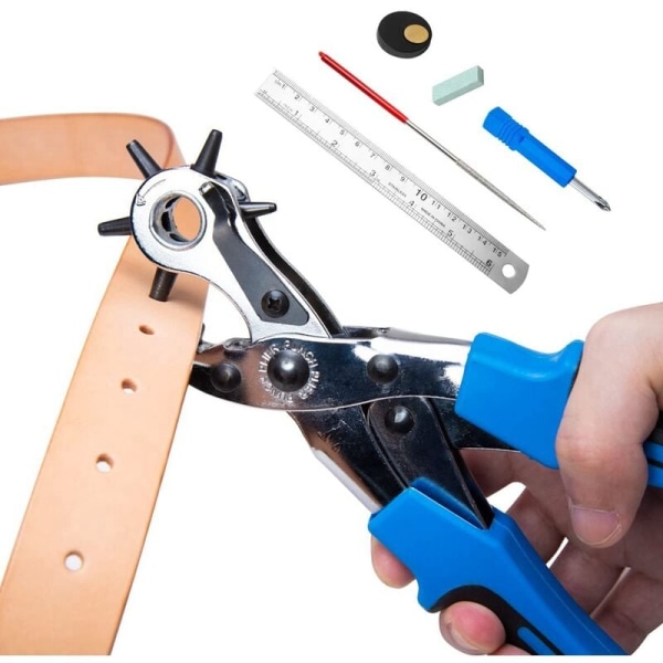 Läderbältesstans Tång Kit, Öglehålsstans, DIY Verktygssats för Bälten, Klockarmband, Hundhalsband, Tyg B