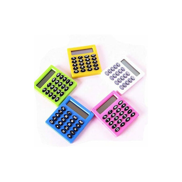 Lommeregner, 1 stk. 8 cifre elektronisk, mini lommeregner til daglig matematikundervisning eller kontor (blå)-