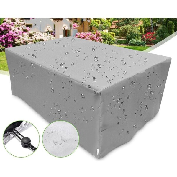 Kampanje, hagemøbeltrekk Oxford-stoffbeskyttende trekk for møbelbeskyttelse mot regn og støv, anti-UV (110x110x85cm, sølv)